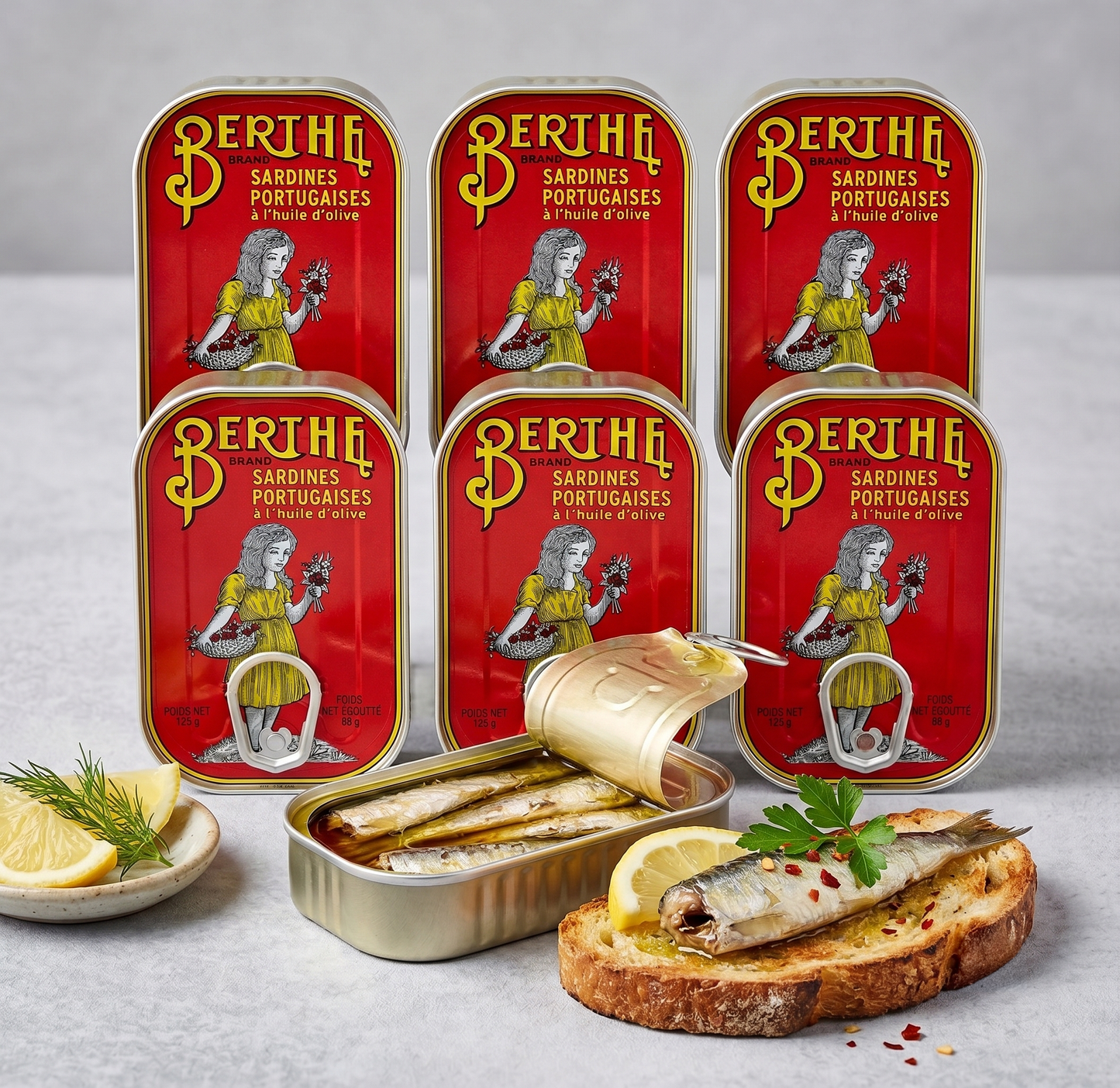 Berthe Premium-Sardinen aus Portugal im 6er-Pack – Traditioneller Genuss in bestem Olivenöl