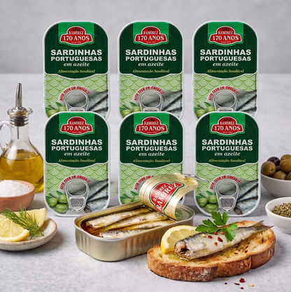 Premium-Sardinen aus Portugal im 6er-Pack – Traditioneller Genuss in bestem Olivenöl